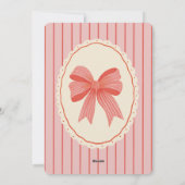 Pink & Red Bow Preppy Coquette Single Girl Mom シーズンカード (裏面)