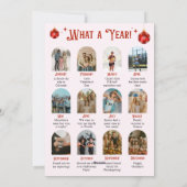 Pink & Red Bow Year in Review Christmas シーズンカード (裏面)