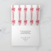 Pink Red Bows Christmas シーズンカード (内部)