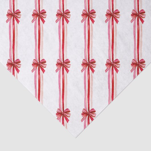 Pink Red Bows Christmas Holiday 薄葉紙 (詳細)