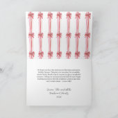 Pink Red Bows Photo Christmas シーズンカード (内部)