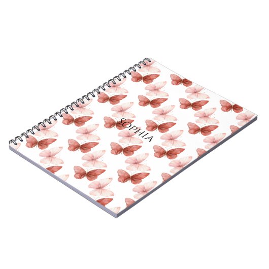 Pink Red Butterflies   ノートブック (左側)
