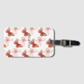 Pink Red Butterflies ラゲッジタグ (正面横)
