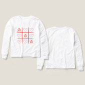 Pink & Red Cheer Tic-Tac-Toe Valentine's Day  (デザイン 正面＆背面)