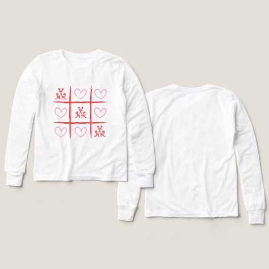 Pink & Red Cheer Tic-Tac-Toe Valentine's Day  (デザイン 正面＆背面)