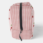 Pink Red Cherry Gingham Pattern Simple Fruit ドップキット (右)