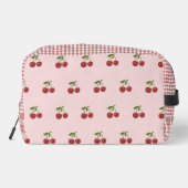 Pink Red Cherry Gingham Pattern Simple Fruit ドップキット (裏面)