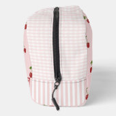 Pink Red Cherry Gingham Pattern Simple Fruit ドップキット (右)