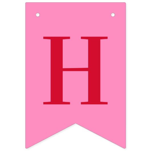 Pink Red Chic Happy Birthday バンティングフラッグ (第2の旗)