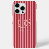Pink & Red | Chic Stripes Monogram  Case-Mate iPhoneケース (裏面)