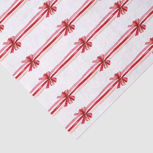 Pink Red Christmas Bows Holiday 薄葉紙 (詳細)