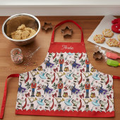 Pink & Red Christmas Nutcracker Ballet Kids エプロン