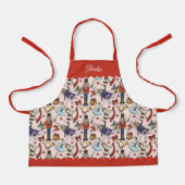 Pink & Red Christmas Nutcracker Ballet Kids エプロン (正面)
