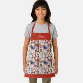 Pink & Red Christmas Nutcracker Ballet Kids エプロン (インサイチュ)