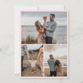 Pink & Red Coquette Bow Christmas 4 Photo Family シーズンカード (裏面)