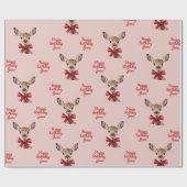 Pink & Red Deer Wrapping Paper | Woodland Birthday ラッピングペーパー (フラット)