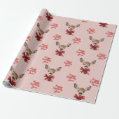 Pink & Red Deer Wrapping Paper | Woodland Birthday ラッピングペーパー (アンロールド)