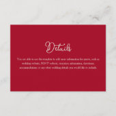 Pink Red Floral Elegant Wedding Details エンクロージャーカード (正面)