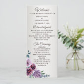 Pink Red Floral Geometric Watercolor Wedding プログラム (スタンド正面)