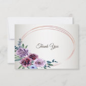 Pink Red Floral Geometric Watercolor Wedding Party サンキューカード (正面)