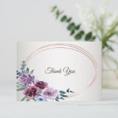 Pink Red Floral Geometric Watercolor Wedding Party サンキューカード (スタンド正面)