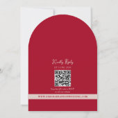 Pink Red Floral QR Code Wedding 招待状 (裏面)
