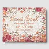 Pink &Red Floral Spring Wedding ゲストブック (正面)