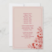 Pink Red Floral Wedding Program (裏面)
