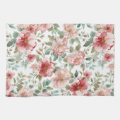 Pink Red Flowers キッチンタオル (横)