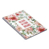 Pink Red Flowers Believe in Dreams ノートブック (右側)