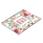 Pink Red Flowers Believe in Dreams ノートブック (左側)