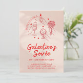 Pink & Red Galentine’s Day Party Invitation Templa 招待状 (スタンド正面)
