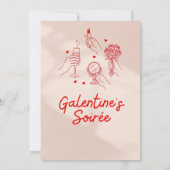 Pink & Red Galentine’s Day Party Invitation Templa 招待状 (裏面)