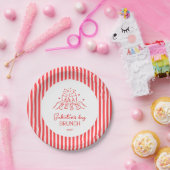 Pink Red Galentine's Party ペーパープレート (パーティー)