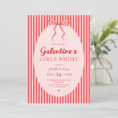 Pink Red Galentine's Party Invitation 招待状 (スタンド正面)