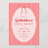 Pink Red Galentine's Party Invitation 招待状 (正面)