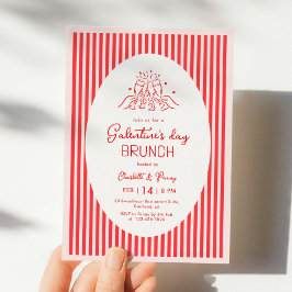 Pink Red Galentine's Party Invitation 招待状