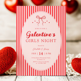 Pink Red Galentine's Party Invitation 招待状