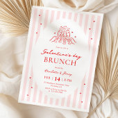 Pink Red Galentine's Party Invitation 招待状