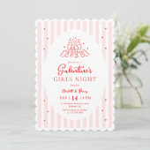 Pink Red Galentine's Party Invitation 招待状 (スタンド正面)