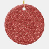 Pink Red Glitter Butterflies Christmas セラミックオーナメント (裏面)