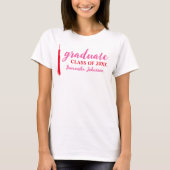 Pink & Red Graduate Name 2024卒業 Tシャツ (正面)