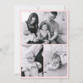 Pink & Red Grandmillennial Baby's 1st Christmas シーズンカード (裏面)