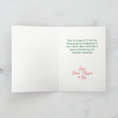 Pink Red Green Christmas Retro Pattern  シーズンカード (内部)