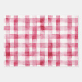 Pink Red Green Roses Floral Birthday ラッピングペーパーシート (正面3)