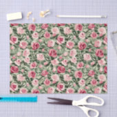 Pink Red Green Roses Floral Bridal Shower 薄葉紙 (クラフト)