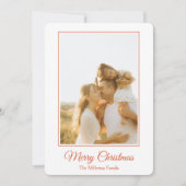 Pink Red Hand Drawn Bow Photo Christmas Card シーズンカード (正面)