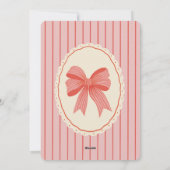 Pink Red Hand Drawn Bow Photo Christmas Card シーズンカード (裏面)