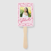 Pink Red Hand Drawn Doodle Graduation 2 Photo Fun ハンドファン (裏面)