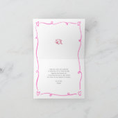 Pink Red Hand Drawn Doodle Style Graduation Quirky サンキューカード (内部)